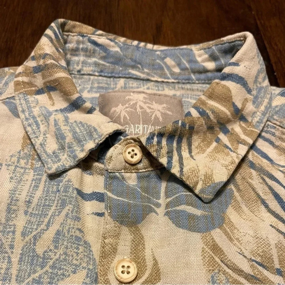 Jimmy Buffet Margaritaville Hawaiian Silk Linen Shirt - Picture 3 of 9